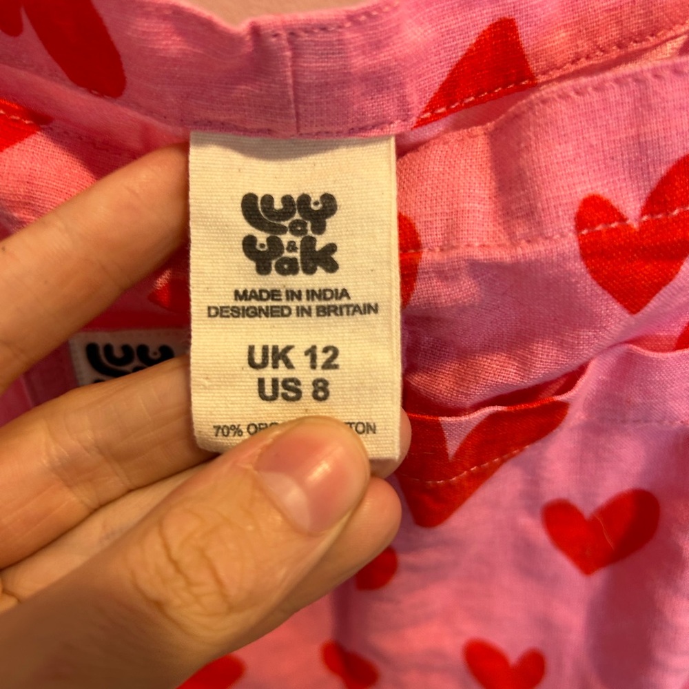 Lucy & Yak Pink Cupid Heart Print Women's Romper - Picture 6 of 6